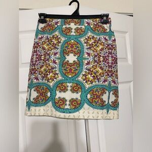 -Lucy & Laurel Anthropologie paisley floral skirt size 2